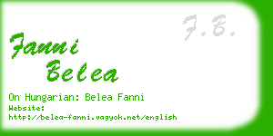 fanni belea business card